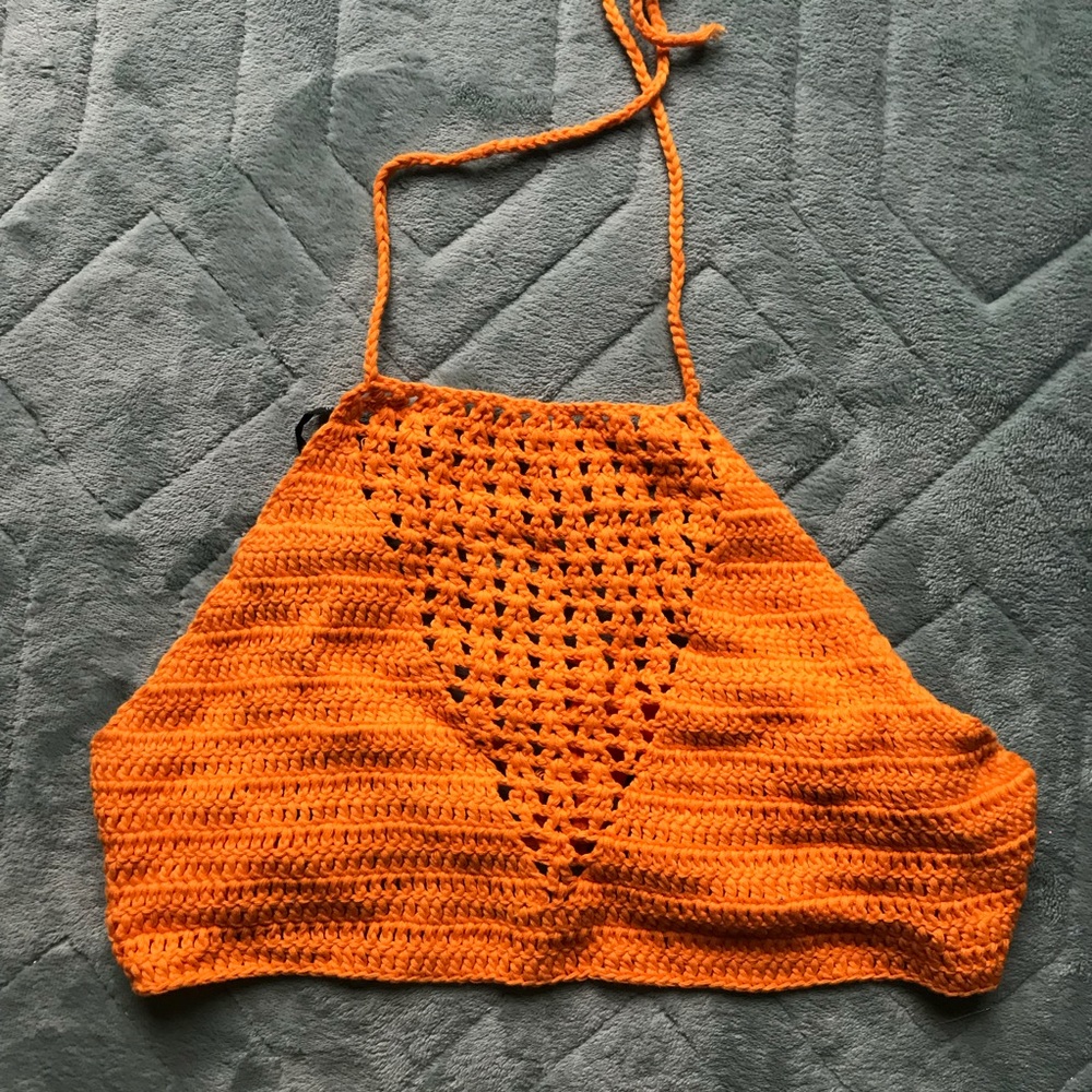 Crochet Halter Cropped Cami